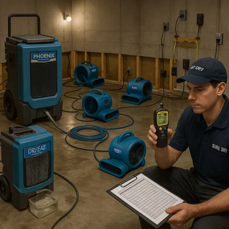 Structural Drying and Dehumidification process in Otis Orchards-East Farms, WA